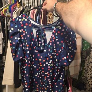 SHEIN Light Blue Dress with Multicolored Dots